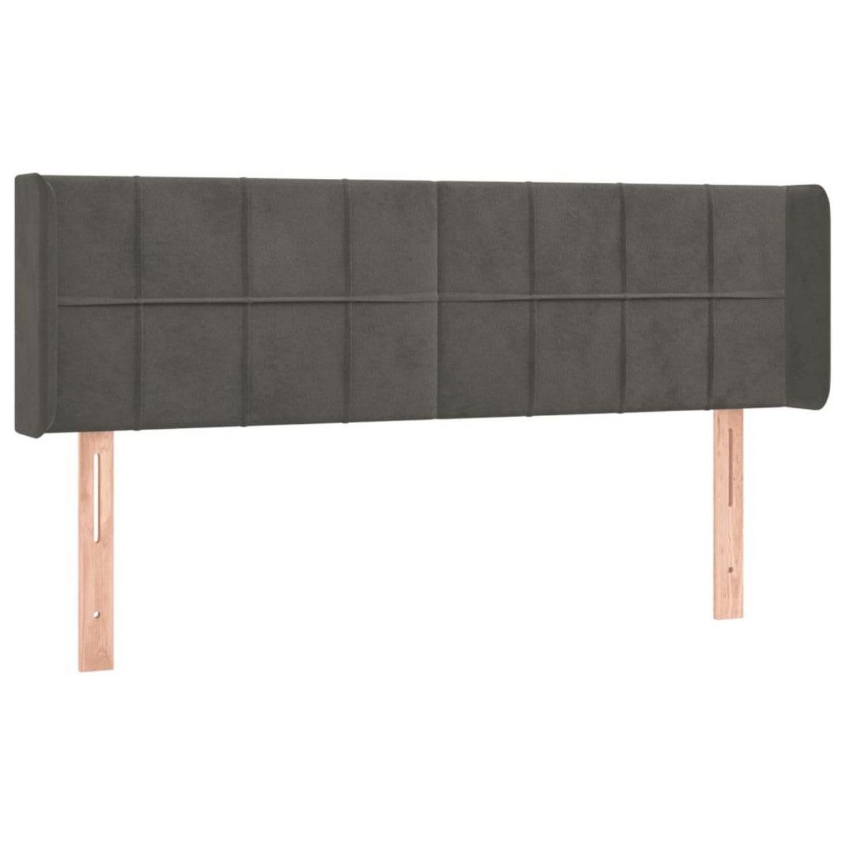 VIDAXL Tete de lit avec oreilles Gris fonce 147x16x78/88 cm Velours