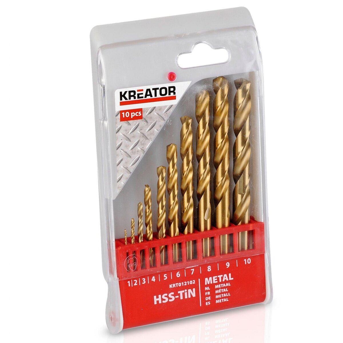 KREATOR Foret métal HSS Titanium Kreator x10 Coffret 10 forets HSS-Tin Coffret 10 forets HSS-Tin