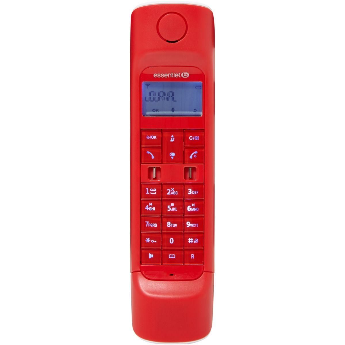 ESSENTIEL B Téléphone sans fil Comeback Solo Rouge