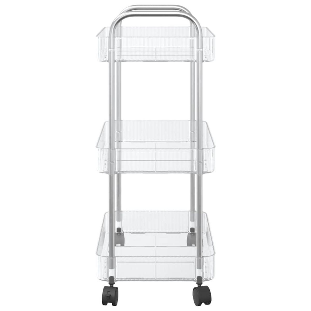 VIDAXL Chariot de rangement a 3 niveaux transparent acrylique