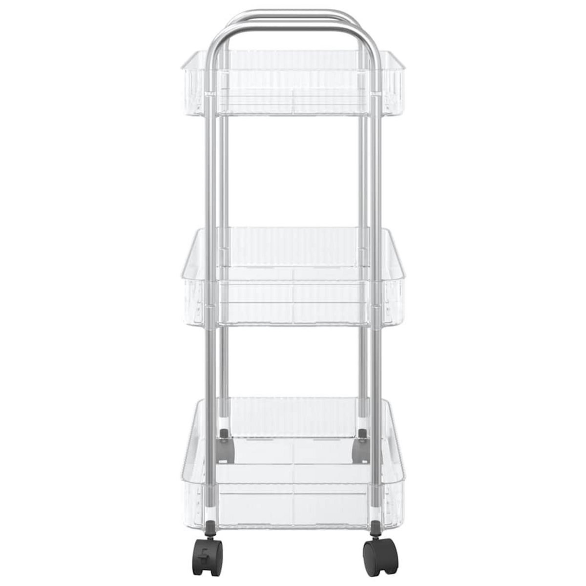 VIDAXL Chariot de rangement a 3 niveaux transparent acrylique