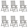 Voir la diapositive 2 : VIDAXL Chaises inclinables de jardin lot de 6 et coussins Bois acacia