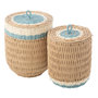 Voir la diapositive 1 : Paris Prix Lot de 2 Paniers Enfant  Doug  43cm Naturel & Bleu