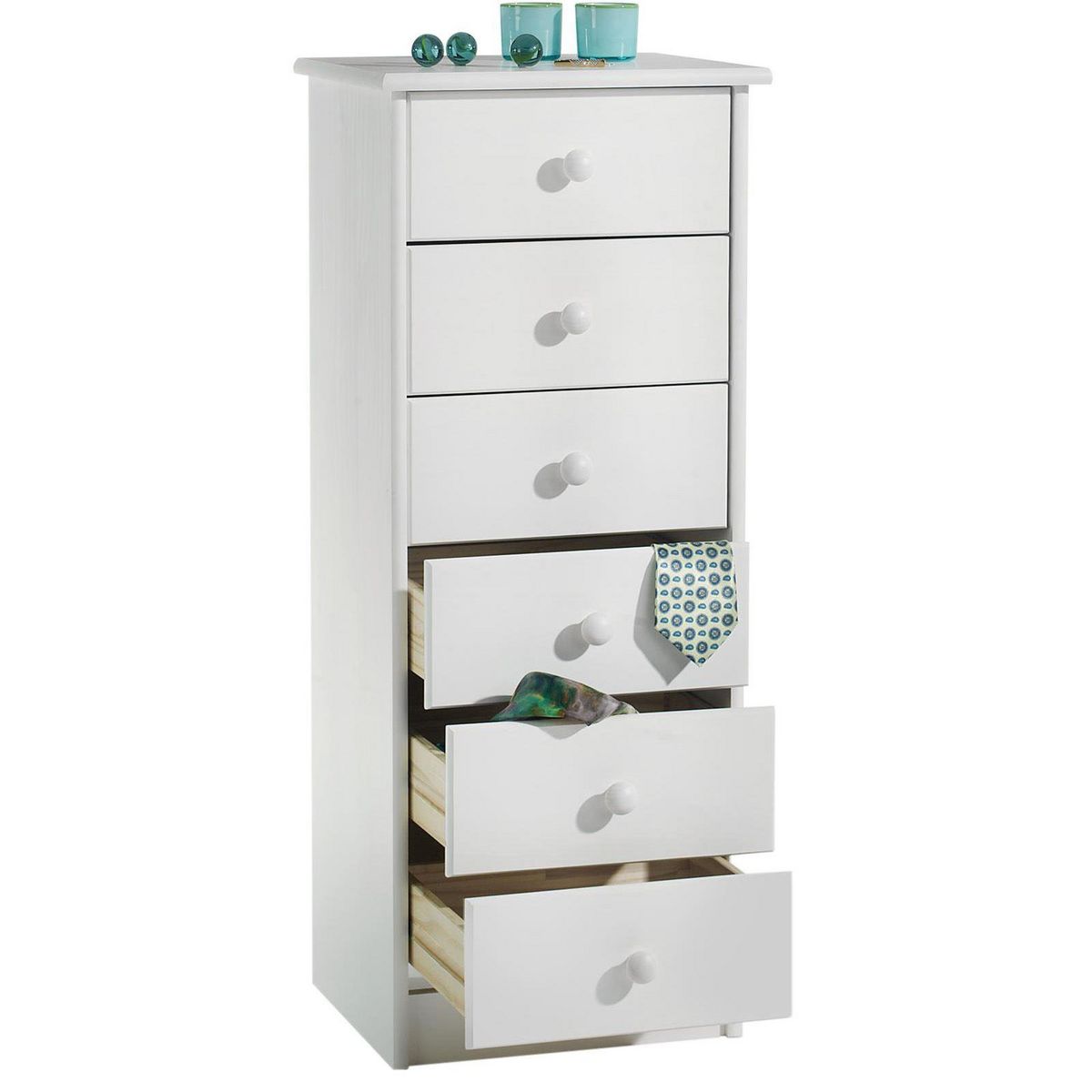 IDIMEX Chiffonnier en pin RONDO, 6 tiroirs