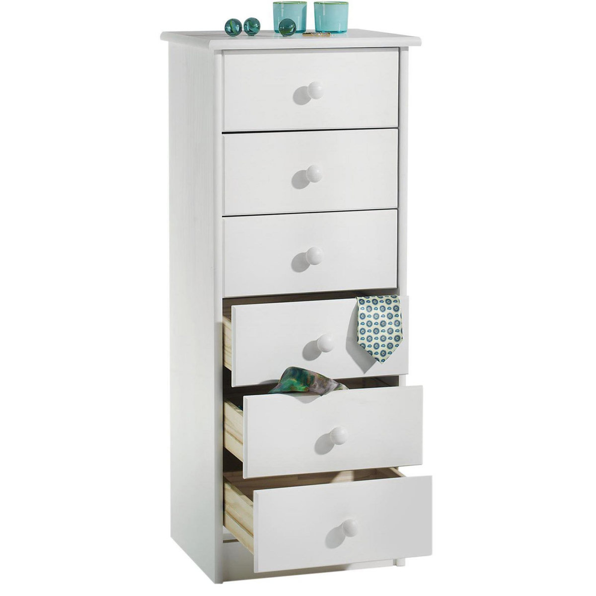 IDIMEX Chiffonnier en pin RONDO, 6 tiroirs