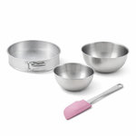 ZENKER Set de 4 ustensiles de pâtisserie moule à gâteaux bol et spatule pâtisserie Zenker Silver