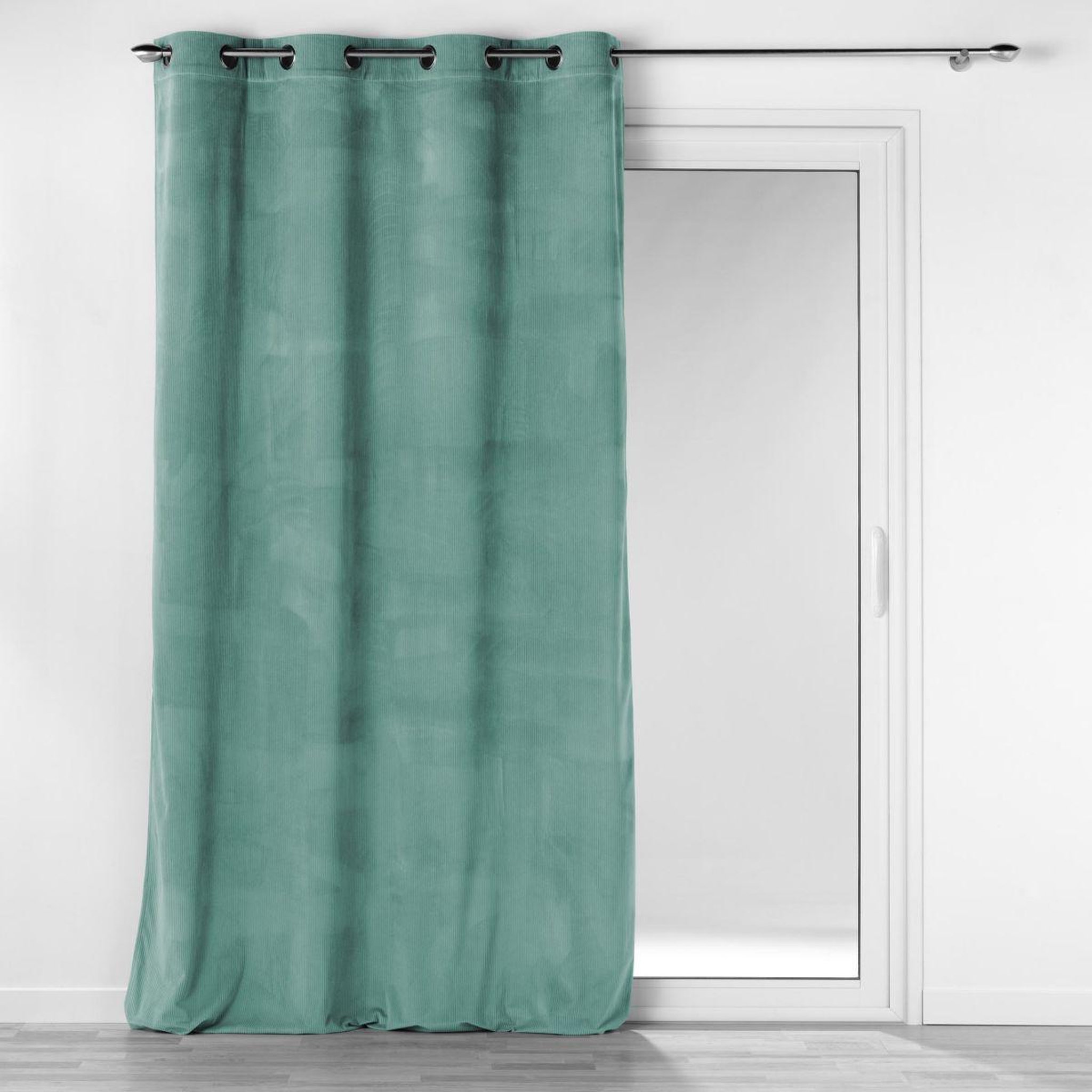 Douceur d'Intérieur Rideau à œillets velours côtelé  casual  140x260cm sauge