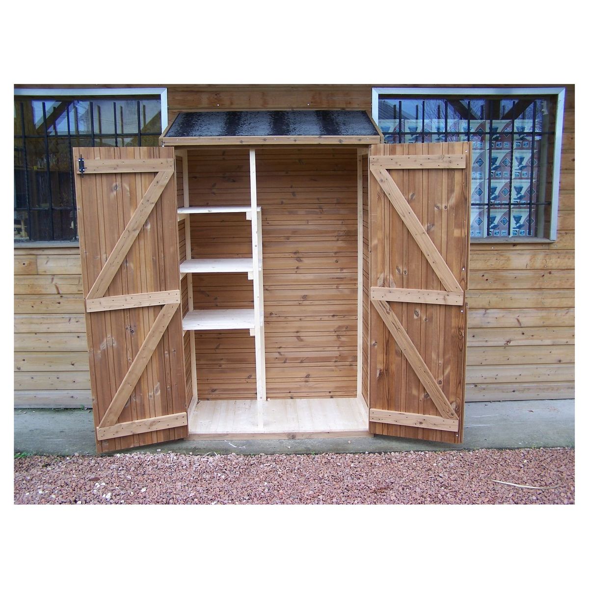 Habrita Abri de jardin mural multiusages en bois 19mm 0,83m² - traité très haute température