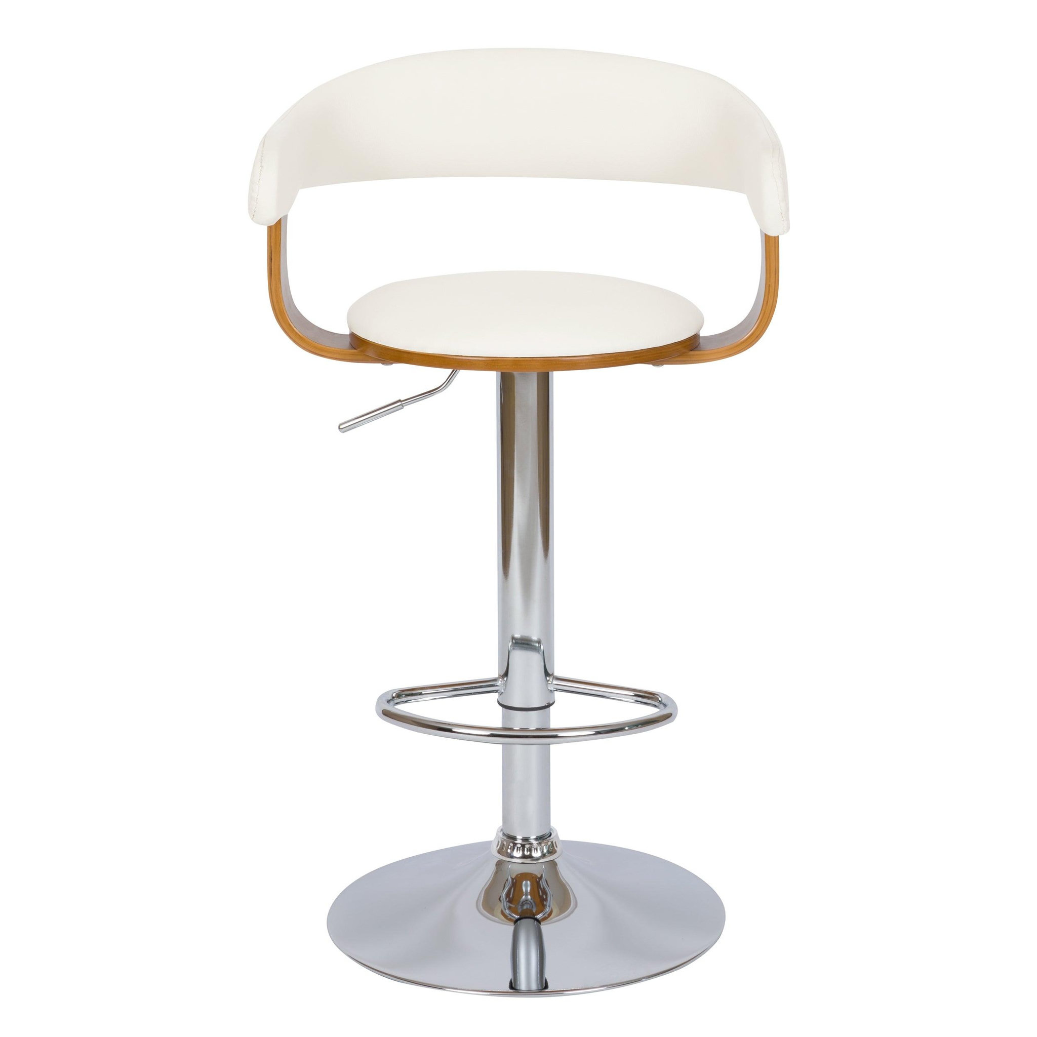 Voir la diapositive 6 : MAISON PAVANE Chaise de bar réglable et pivotante 62/84 cm en cuir synthétique blanc-harold
