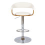 Voir la diapositive 6 : Rendez vous déco Chaise de bar réglable et pivotante 62/84 cm en cuir synthétique blanc-Harold