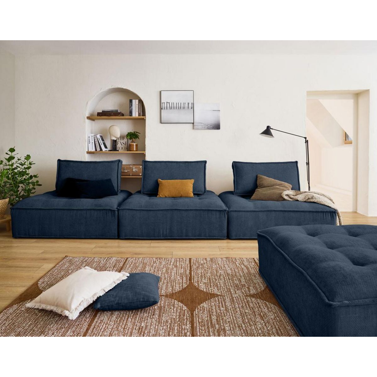 LISA DESIGN Marisol - pouf modulable - velours texturé