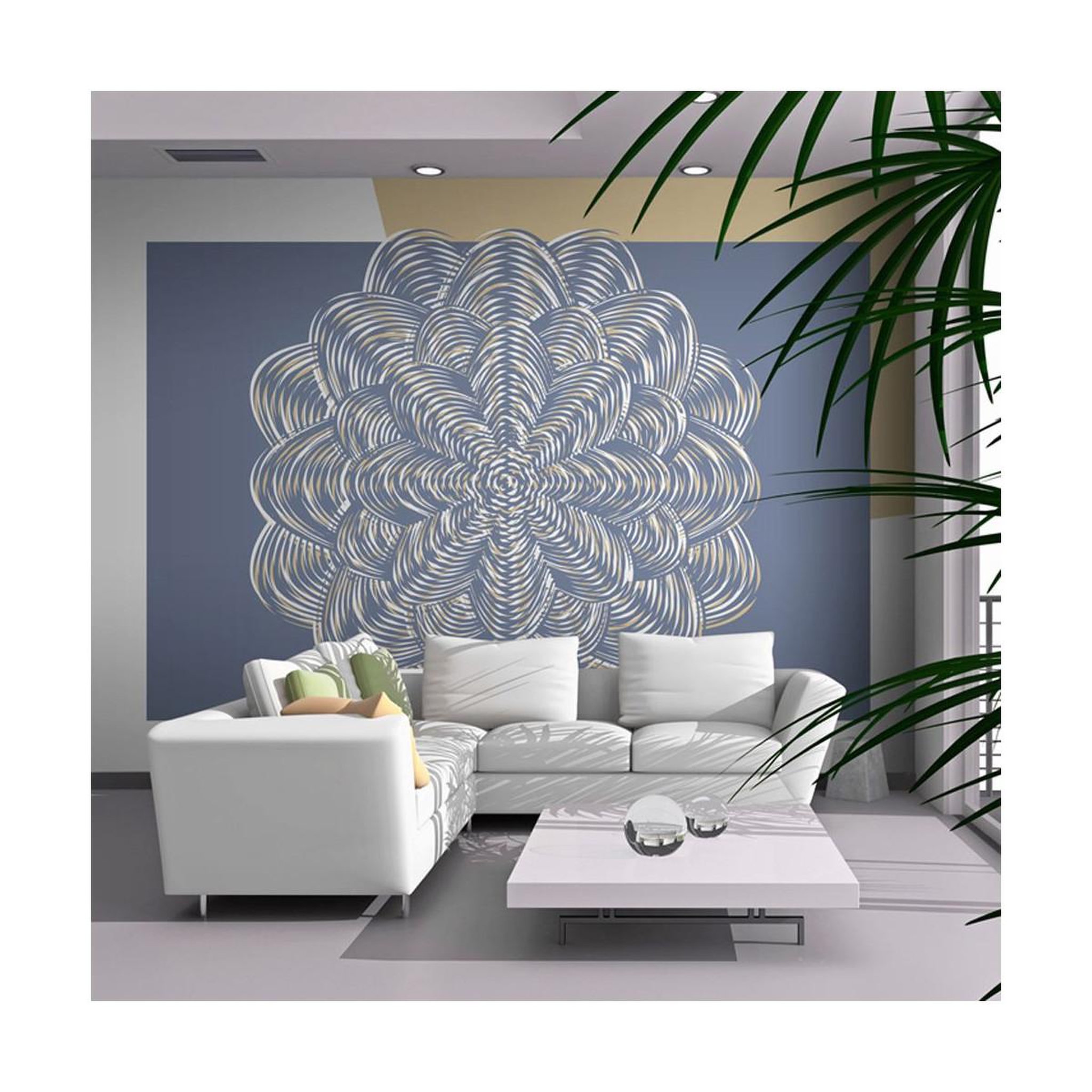 Voir la diapositive 1 : Paris Prix Papier Peint  Ornement Blanc