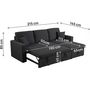 Voir la diapositive 3 : Habitat et Jardin Canapé d'angle convertible/ réversible avec coffre  Alain II  - 3 places - Noir