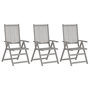 Voir la diapositive 2 : VIDAXL Chaises inclinables de jardin lot de 3 et coussins Bois acacia