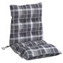 Voir la diapositive 5 : VIDAXL Coussins de chaise a dossier bas lot de 4 motif a carreaux gris