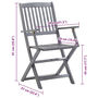 Voir la diapositive 6 : VIDAXL Chaises pliables d'exterieur lot de 8 et coussins Bois d'acacia