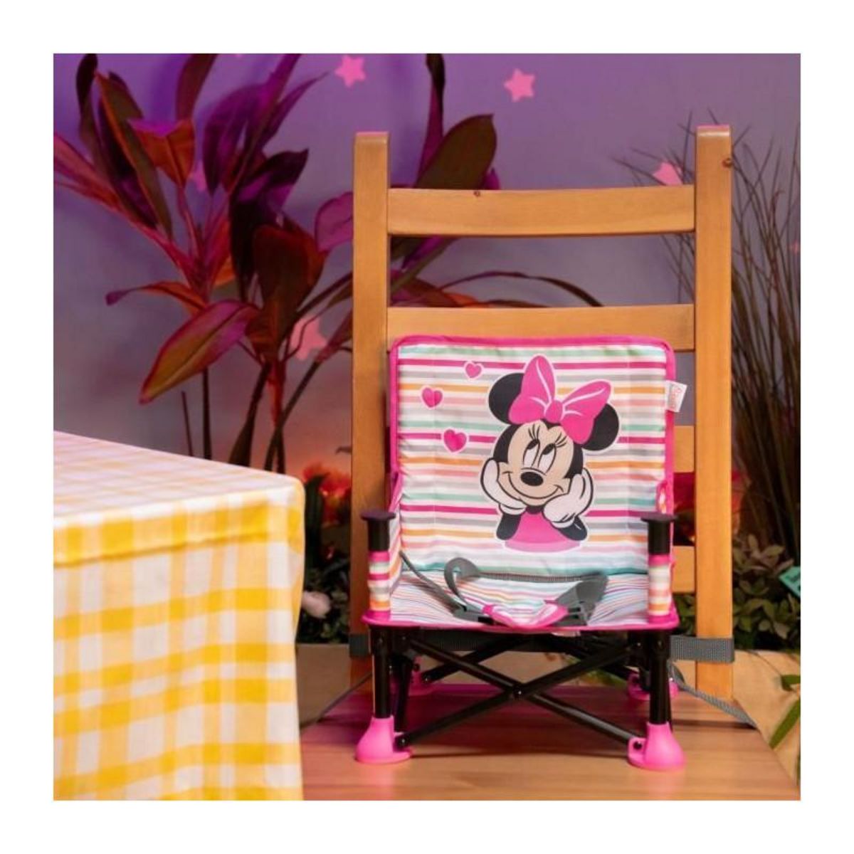 DISNEY DISNEY BABY Chaise d'appoint Minnie Mouse, réhausseur Pop 'n Sit, intérieur, extérieur, pratique et compacte, pliage rapide,