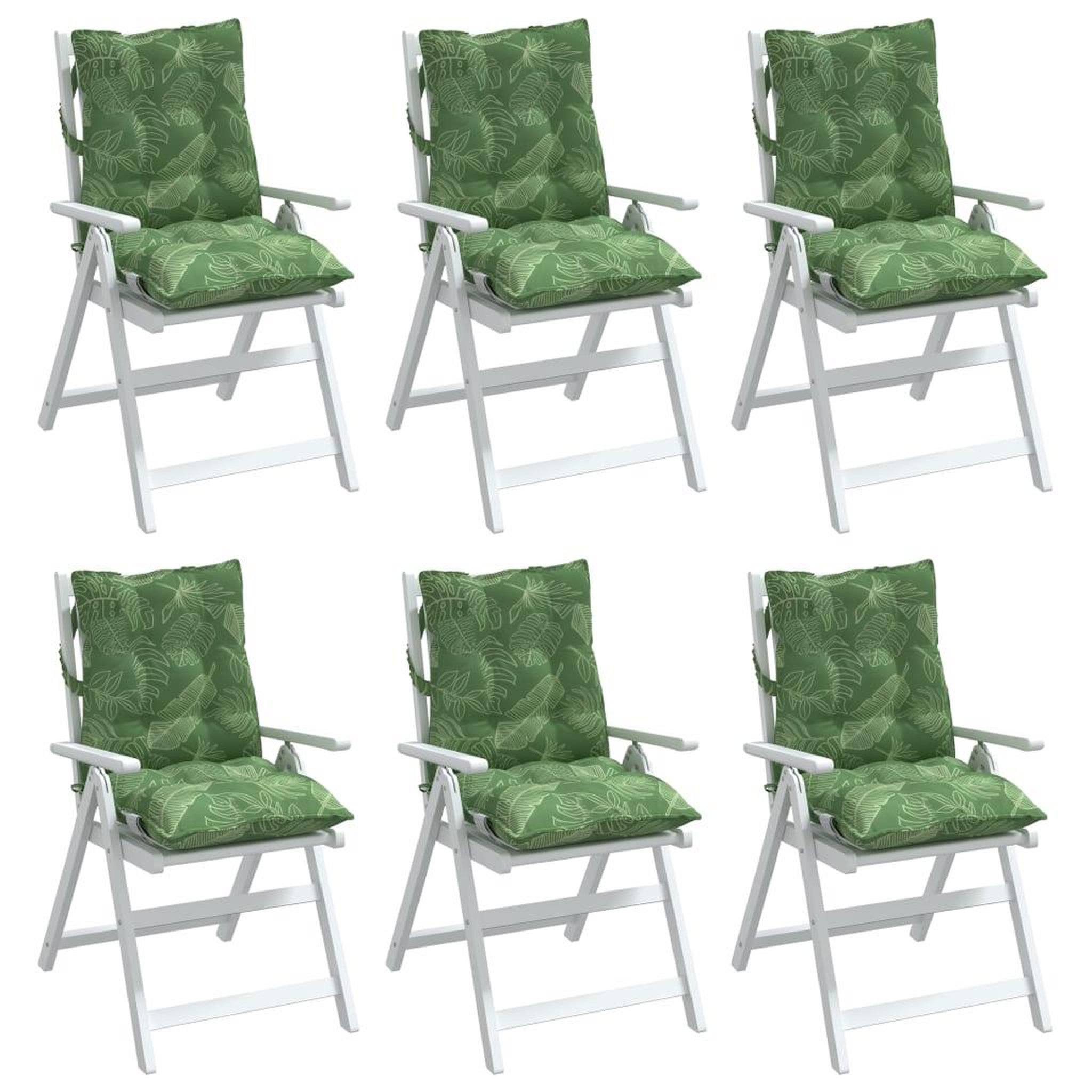 Voir la diapositive 4 : VIDAXL Coussins de chaise a dossier bas lot de 6 modele de feuille