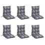 Voir la diapositive 3 : VIDAXL Coussins de chaise a dossier bas lot de 6 motif a carreaux gris