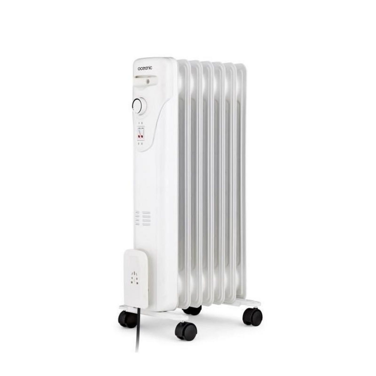 OCEANIC Radiateur électrique bain d'huile 1500W OCEANIC - 3 puissances - 7 éléments - Blanc - Mobile