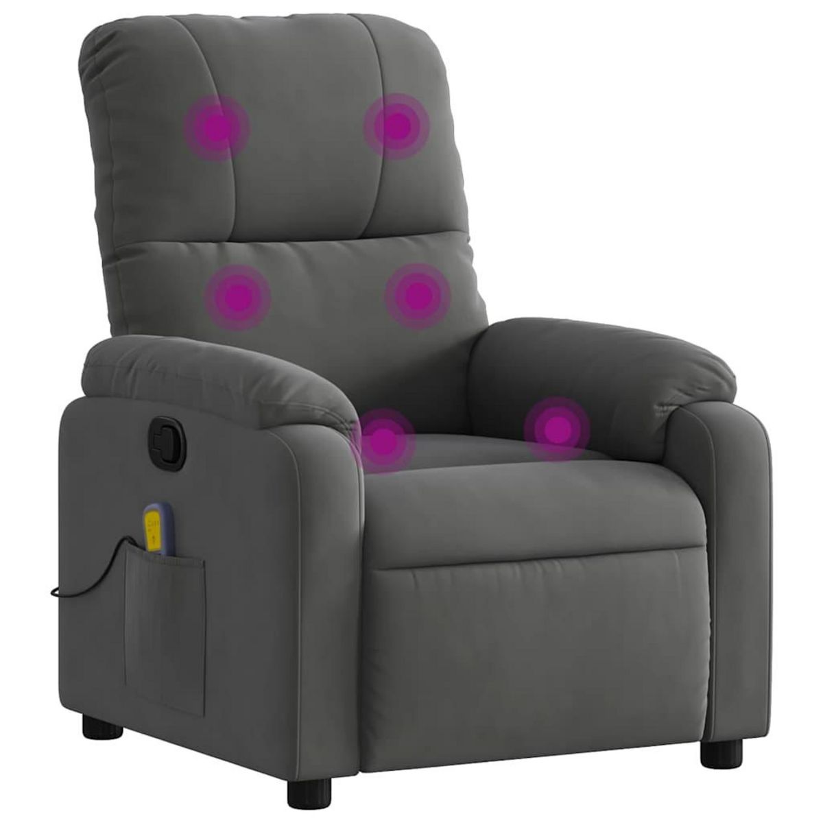 VIDAXL Fauteuil inclinable de massage gris fonce tissu microfibre