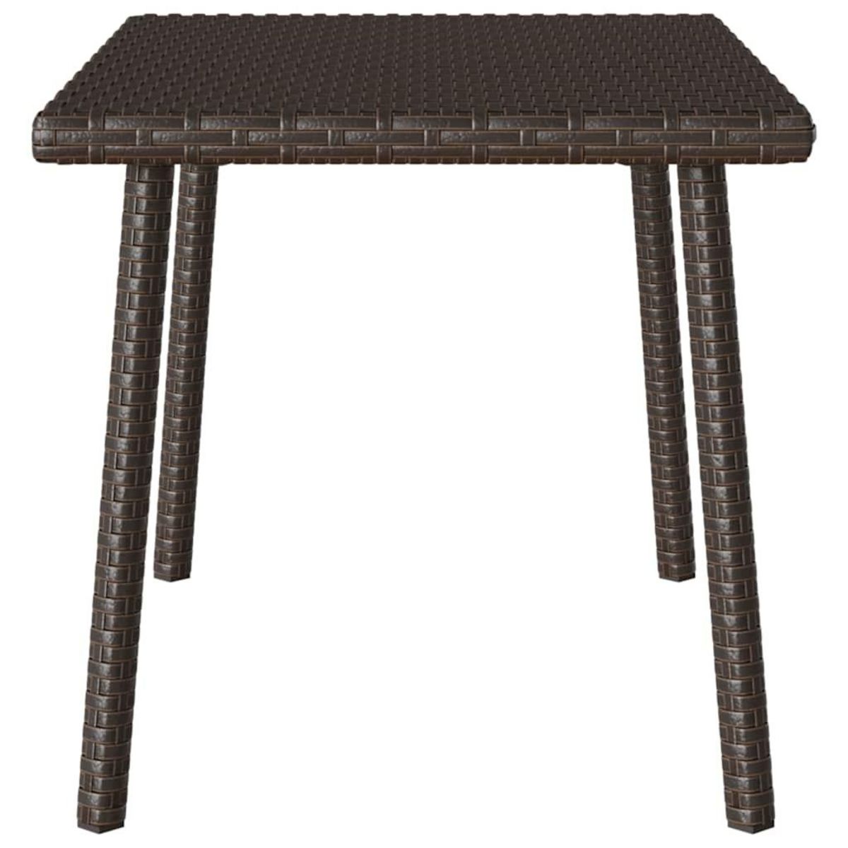 VIDAXL Table basse de jardin rectangulaire marron 60x40x37 cm rotin