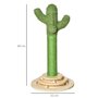 PAWHUT Griffoir chat design cactus - jouet pompon suspendu, jouet boules - bois de pin sisal vert