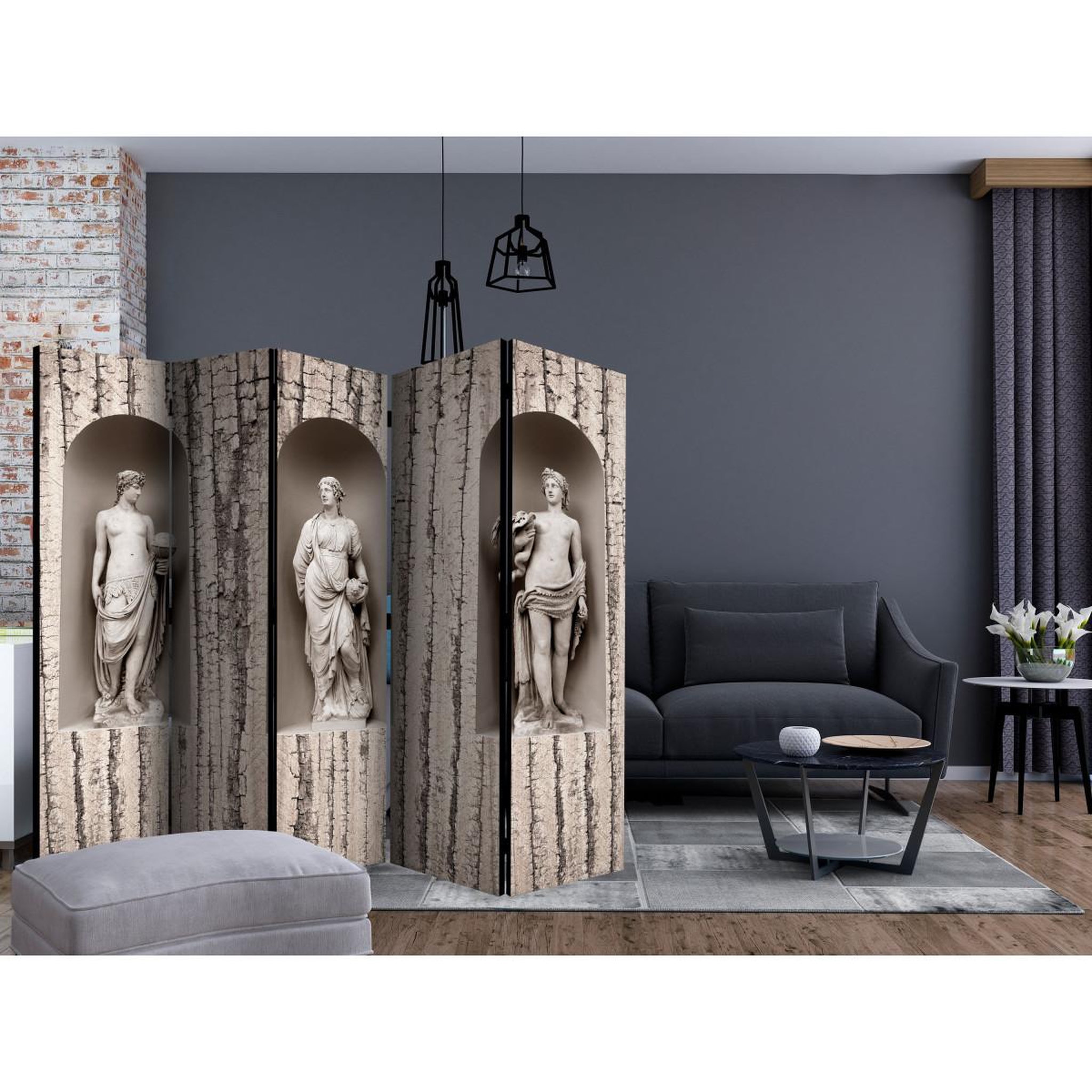Voir la diapositive 2 : Paris Prix Paravent 5 volets  in ancient world  172x225cm