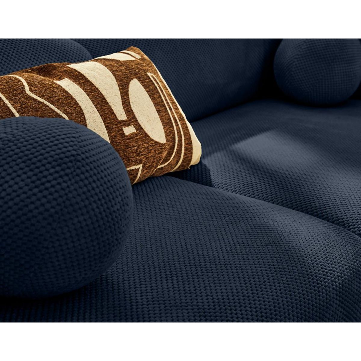 LISA DESIGN Charles - canapé droit 4 places en velours texturé