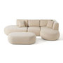Voir la diapositive 5 : LISA DESIGN Santorini - canapé modulable d'angle droit + pouf - 5 places - en tissu texturé