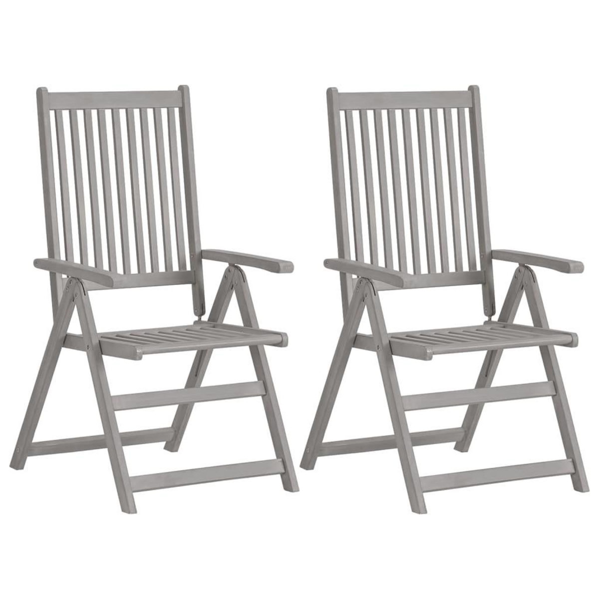 VIDAXL Chaises inclinables de jardin lot de 2 et coussins Bois acacia