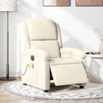 VIDAXL Fauteuil inclinable de massage electrique creme velours