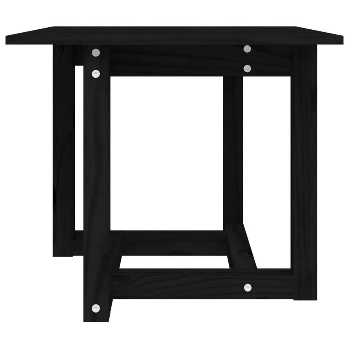 VIDAXL Table basse Noir 50x50x45 cm Bois massif de pin