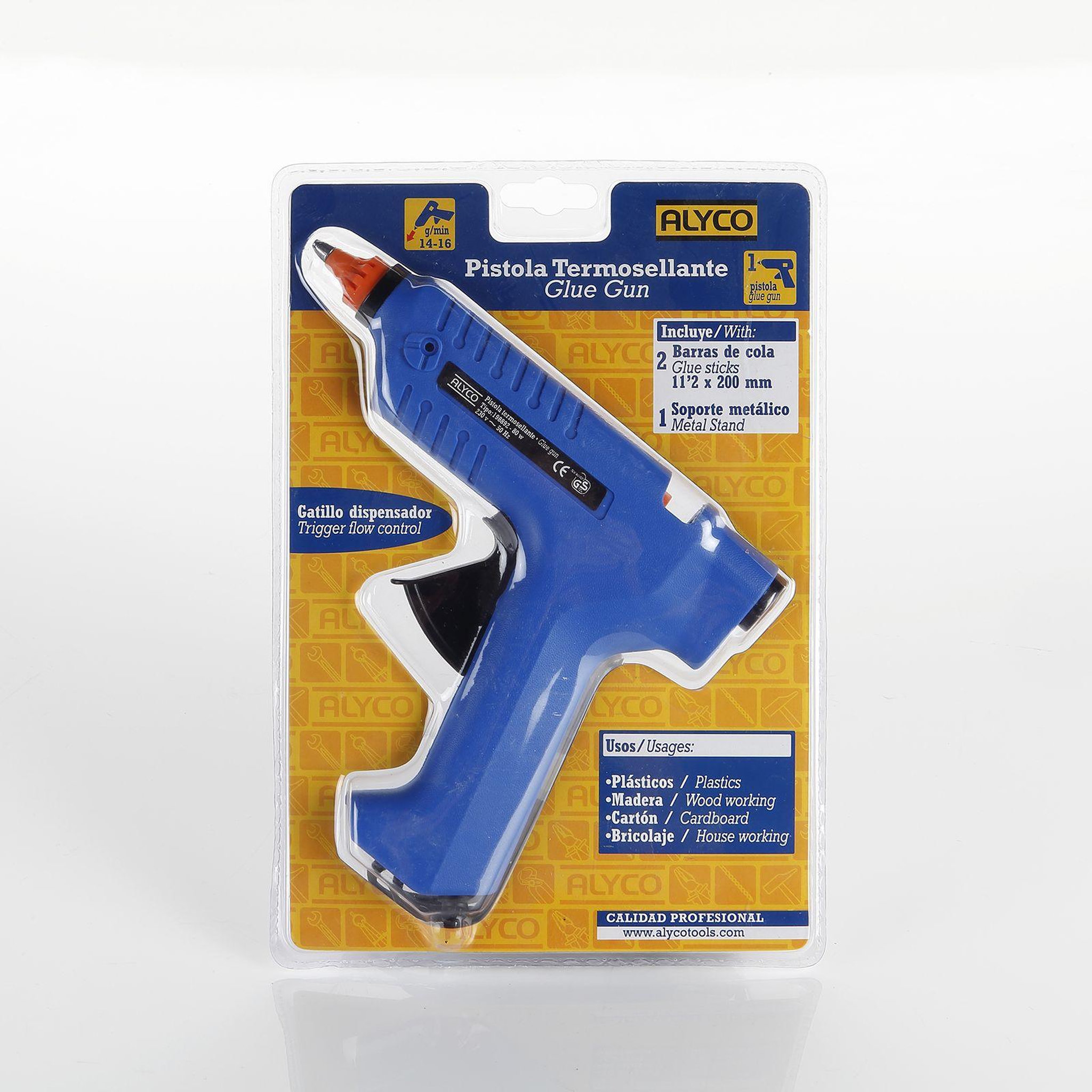 Voir la diapositive 2 : ALYCO Pistolet à colle avec 2 bâtons de colle