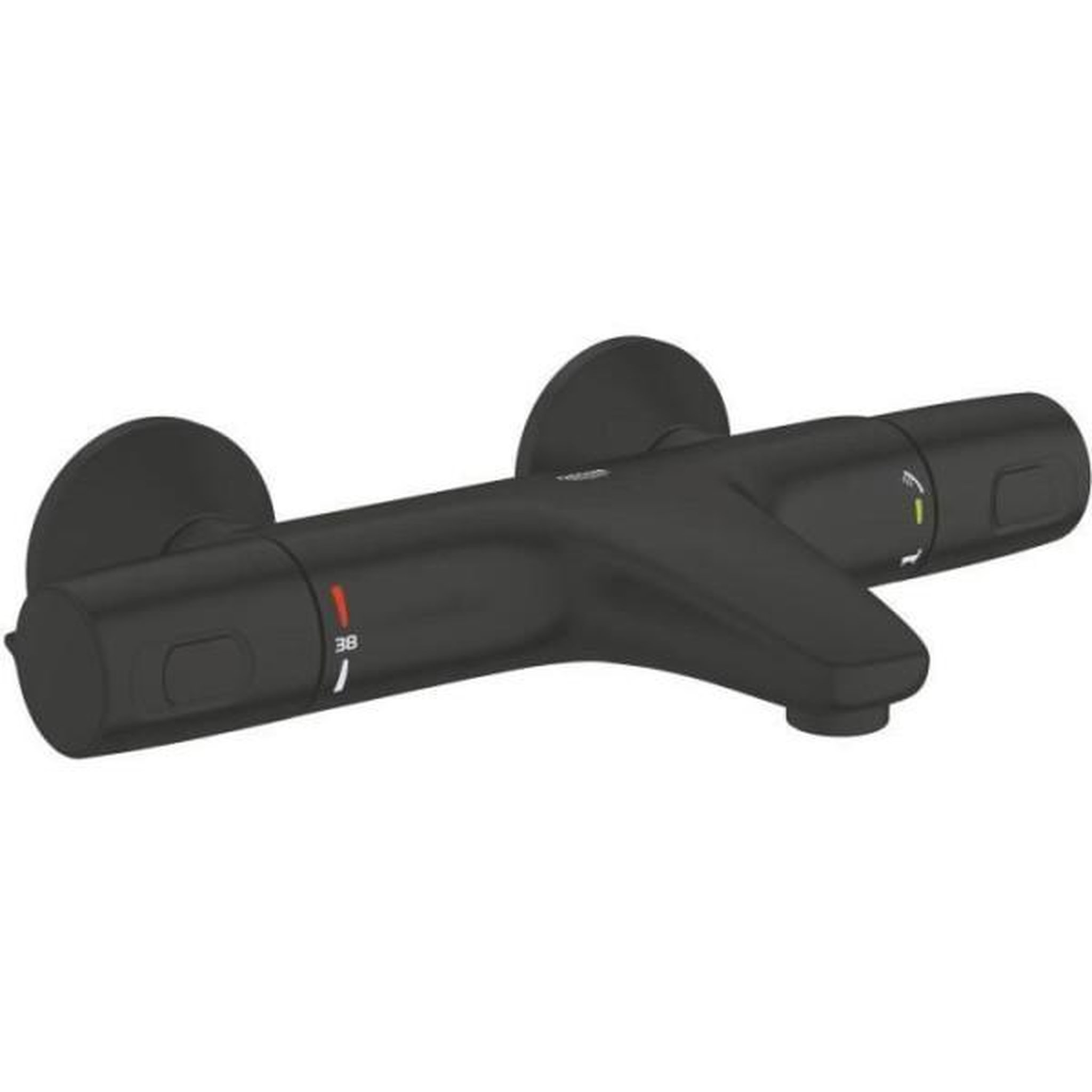Grohe Mitigeur thermostatique bain/douche - grohe precision trend - 1022162432 - noir mat - montage mural apparent - economie d'eau