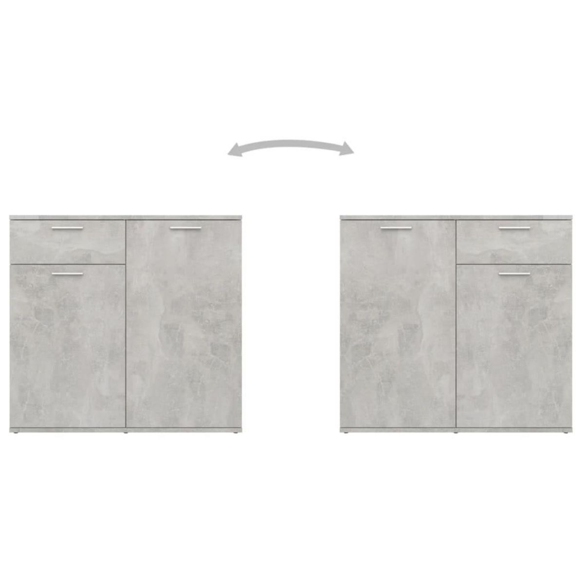 VIDAXL Buffet gris beton 80x36x75 cm bois d'ingenierie