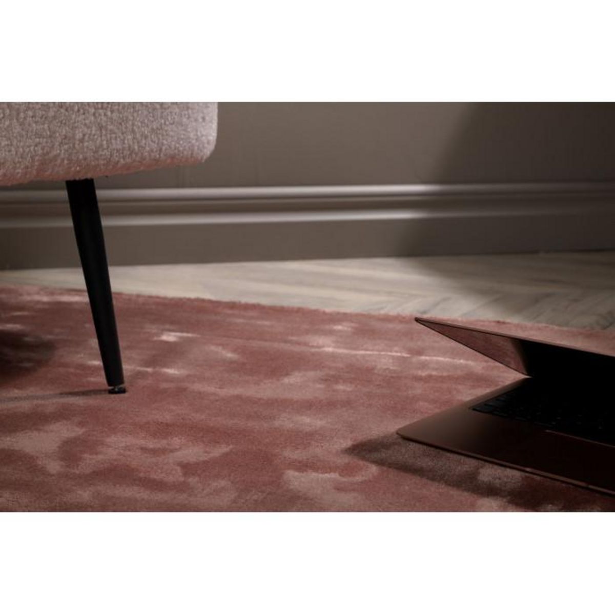 Paris Prix Tapis Déco  Indra  251x352cm Rose Poudré