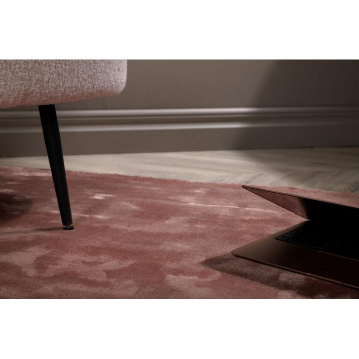 Paris Prix Tapis Déco  Indra  251x352cm Rose Poudré
