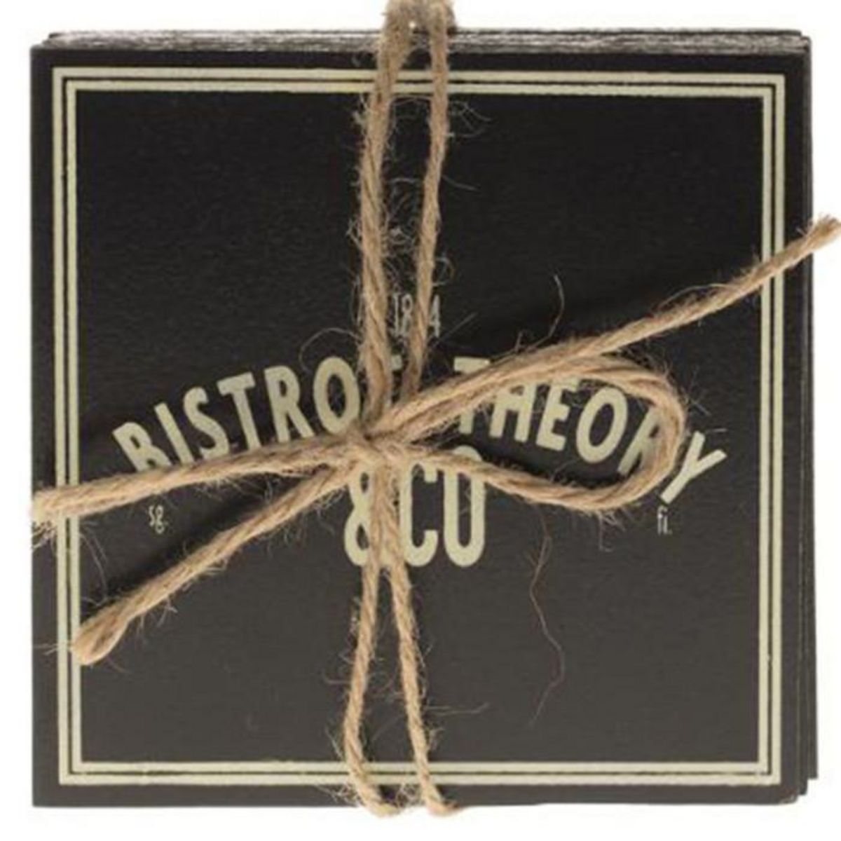 SECRET DE GOURMET Lot de 6 Dessous de Verre  Theory  10cm Noir