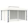 Voir la diapositive 3 : VIDAXL Tonnelle avec rideau 4x3 m Blanc creme Aluminium