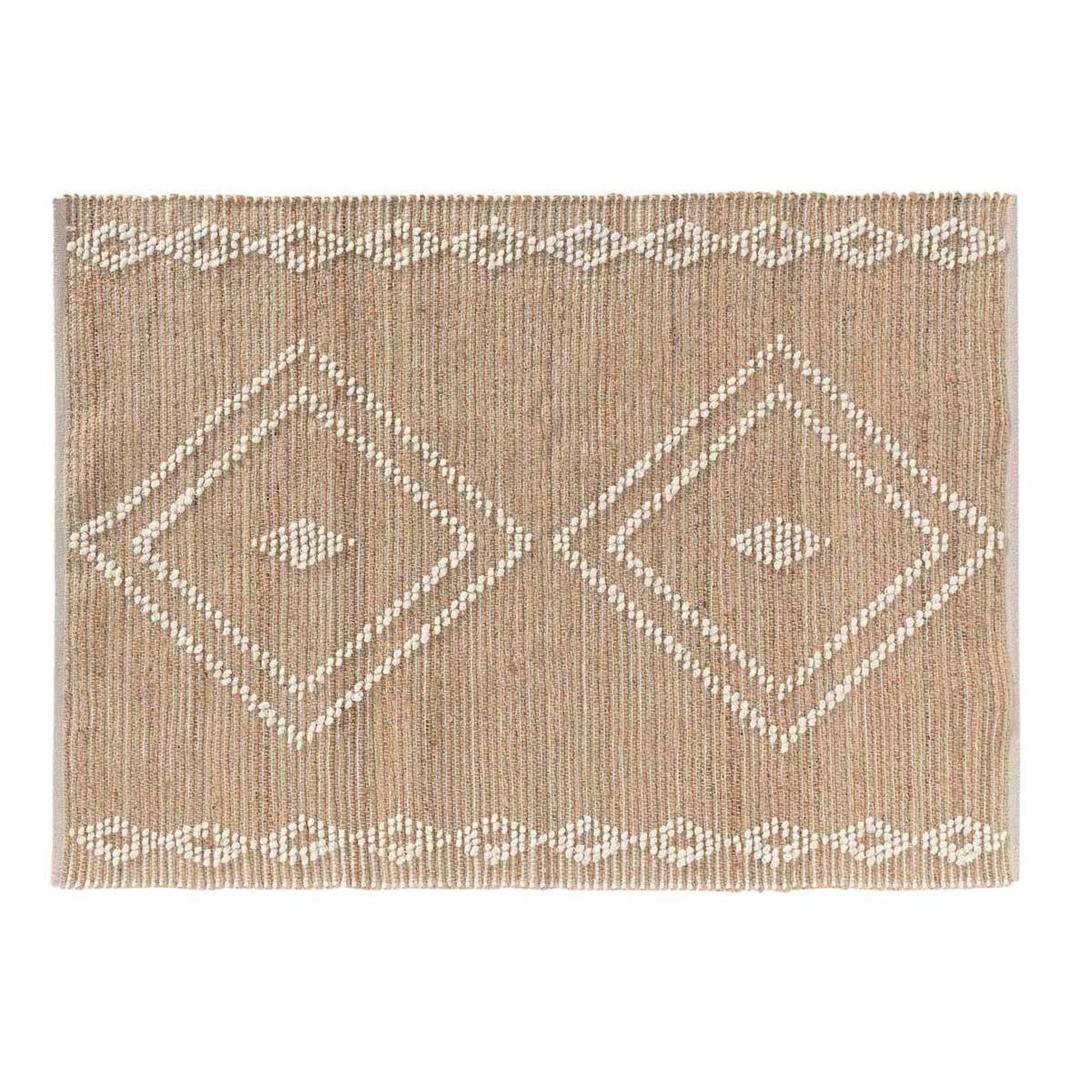 Douceur d'Intérieur Tapis déco en jute & laine  floty  120x170cm beige