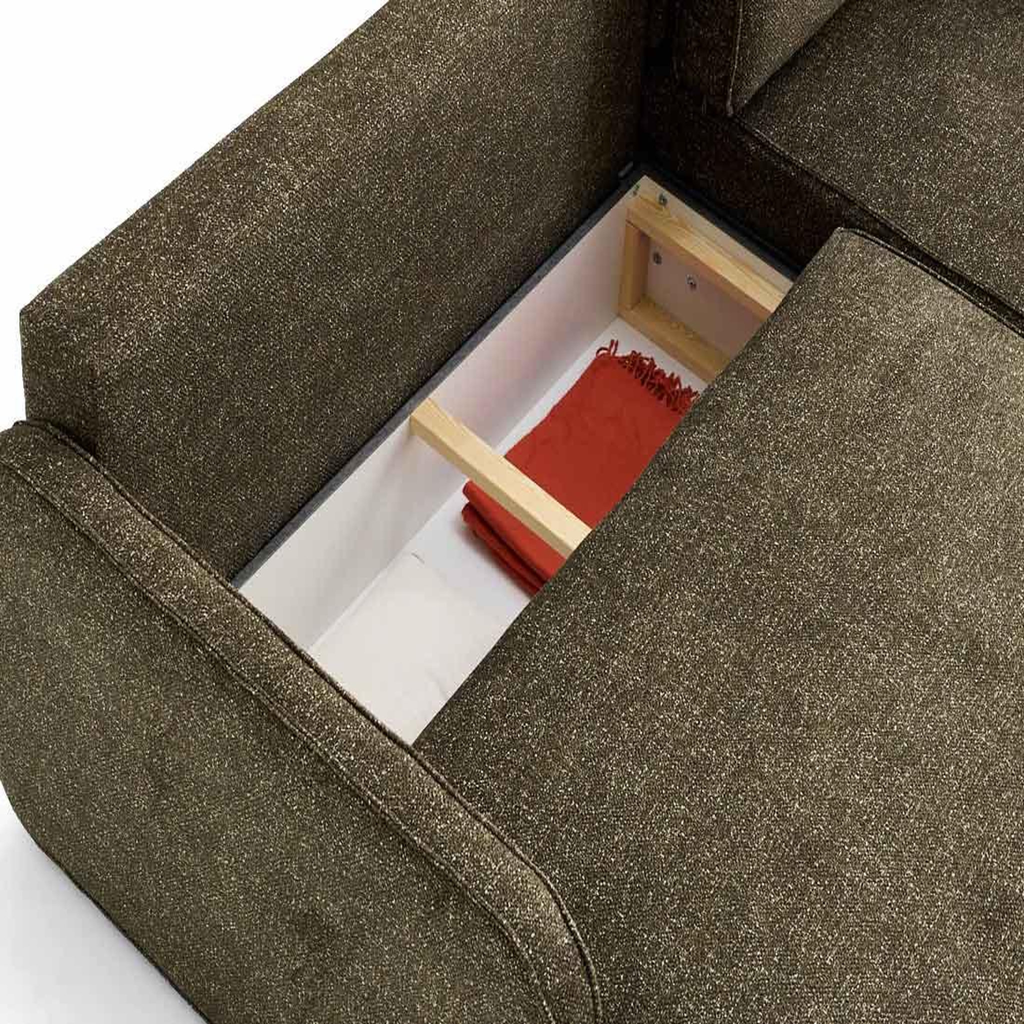 Voir la diapositive 3 : LISA DESIGN Apolline - canapé d'angle réversible 4 places convertible avec coffres en tissu moucheté