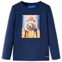 VIDAXL T-shirt enfants a manches longues melange bleu marine 128