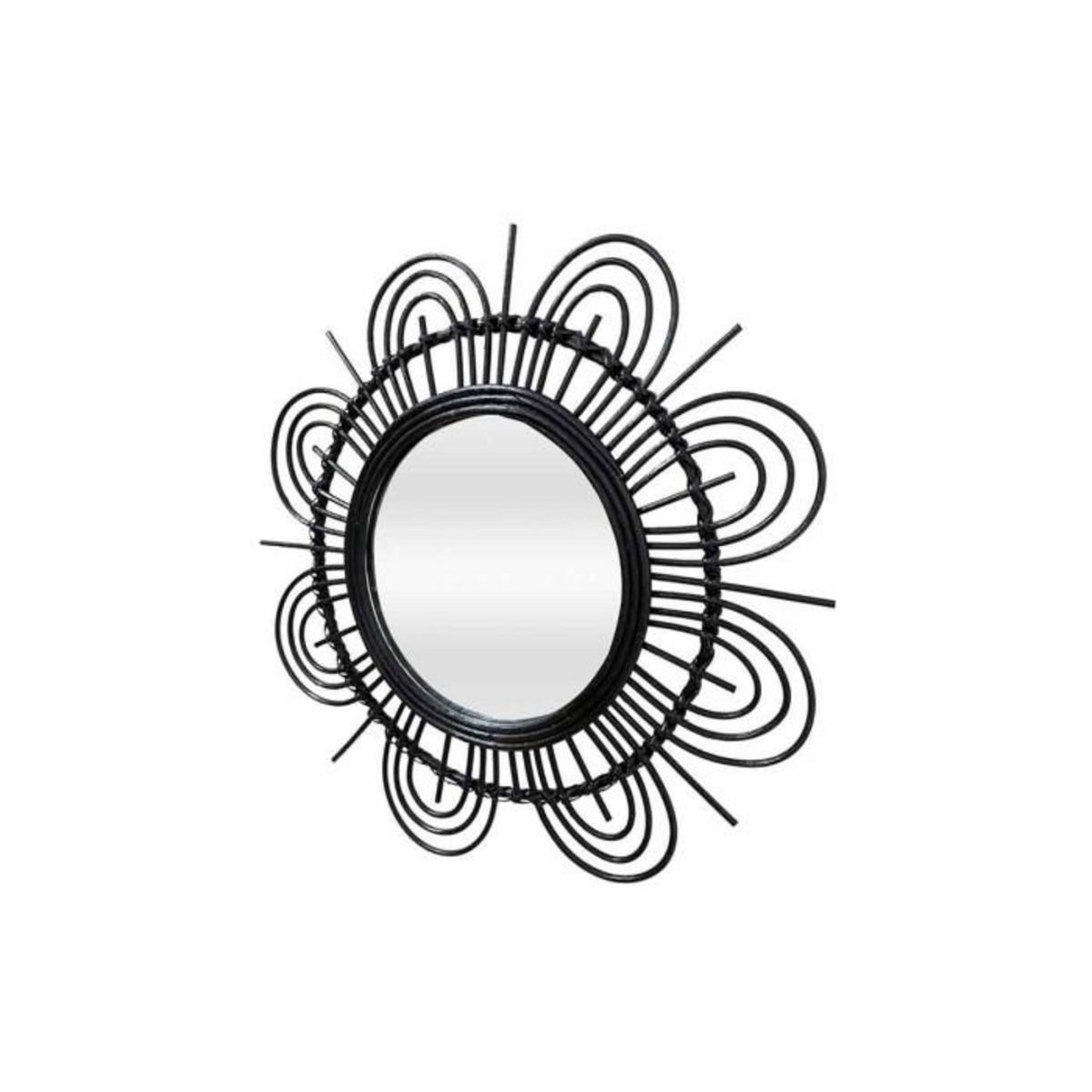 Paris Prix Miroir Mural Design en Rotin  Aina  51cm Noir