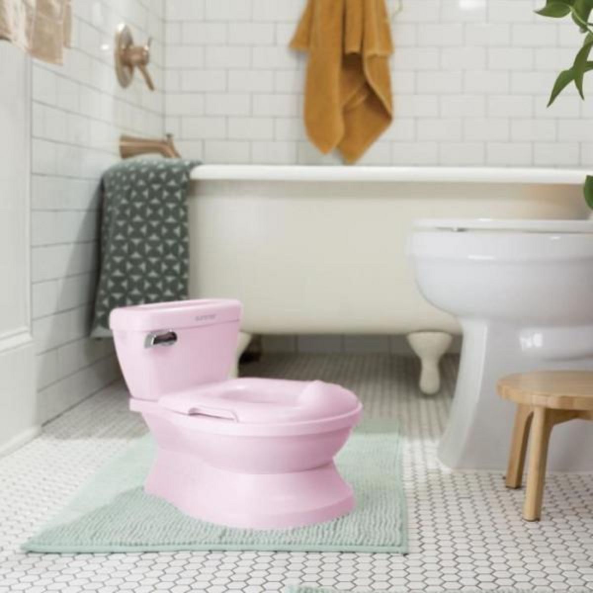 MARKET24 INGENUITY Mini Toilette fille avec Réducteur de Toilette enfant inclus, Chasse d'eau musicale