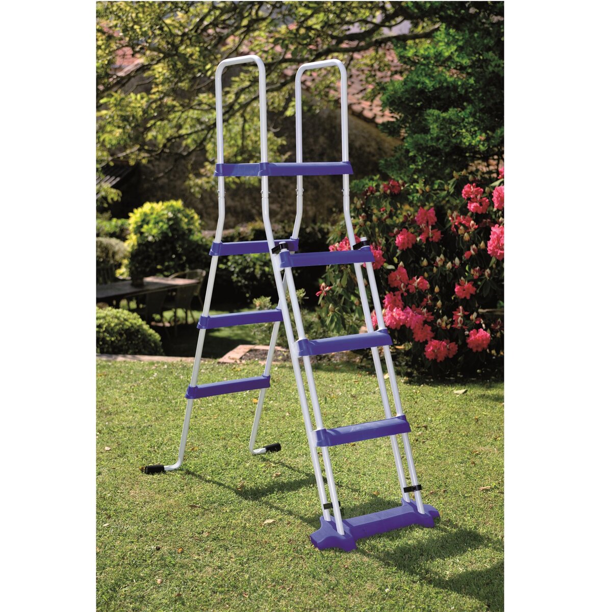 GRE Piscine hors sol acier ronde - Blanche - 4,80 x 1,32 m - ATLANTIS