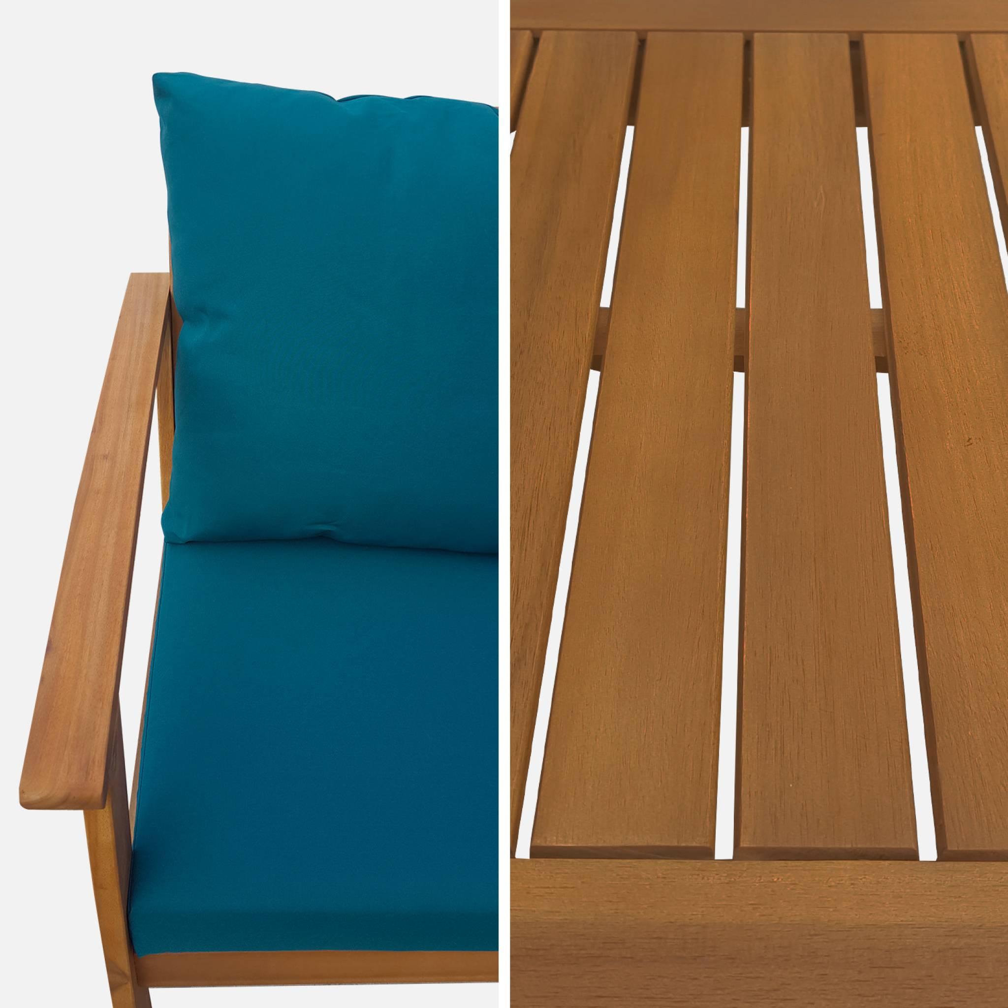 Voir la diapositive 3 : SWEEEK Salon de jardin en bois 4 places - Ushuaïa - Canapé, fauteuils et table basse en acacia, design
