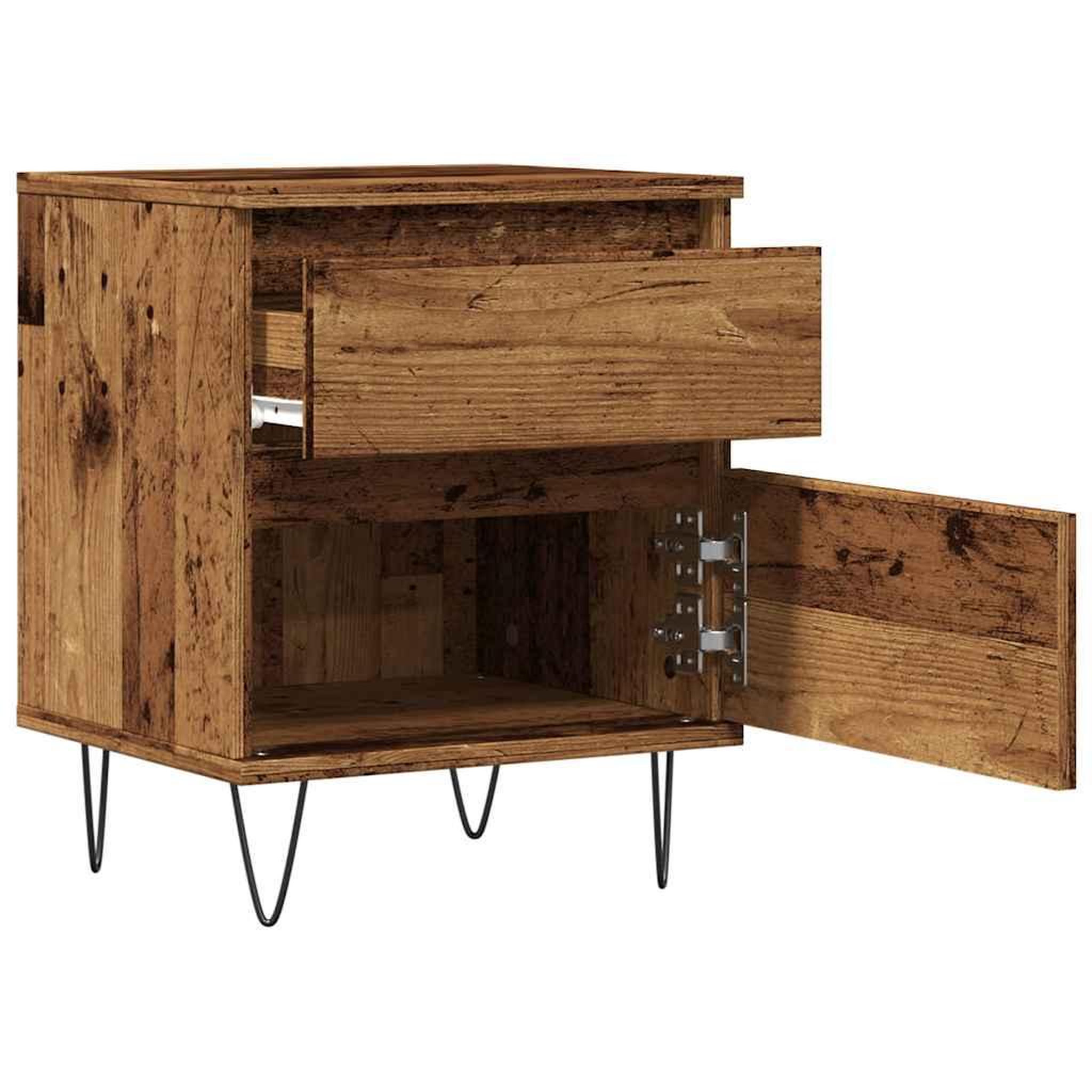 Voir la diapositive 4 : VIDAXL Table de chevet vieux bois 40x35x50 cm bois d'ingenierie