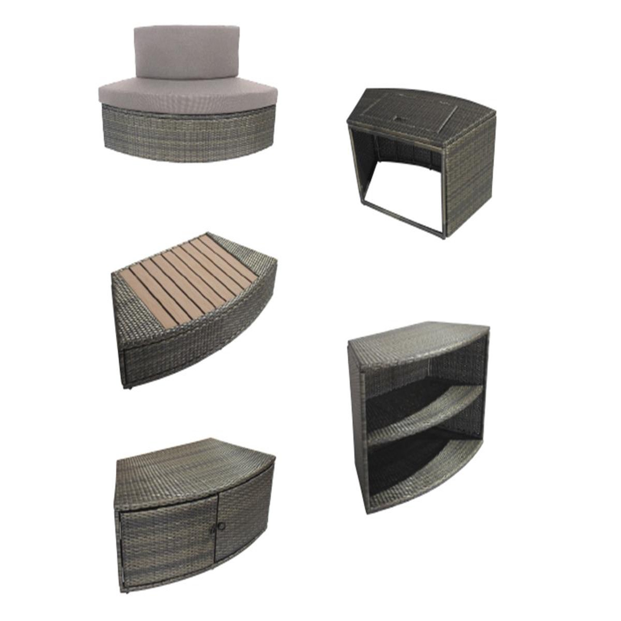 Voir la diapositive 2 : Netspa Mobilier 5 modules pour spa portable semi-rigide Octopus - Netspa
