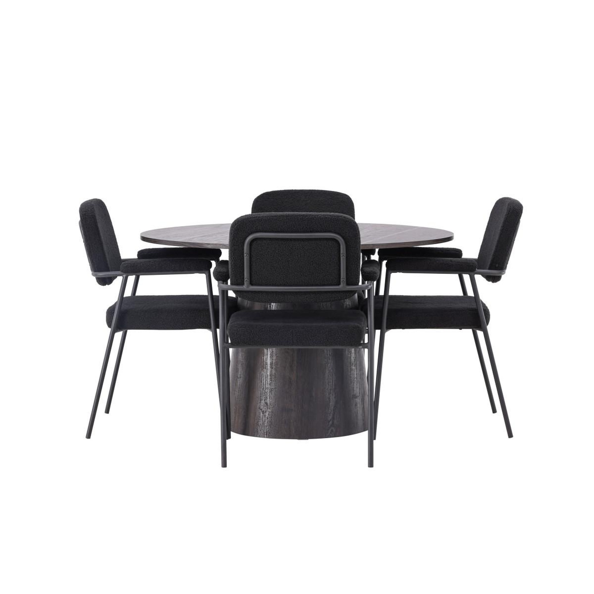Voir la diapositive 2 : Paris Prix Ensemble table à manger & 4 chaises  lanzo & yesterday  120cm marron & noir
